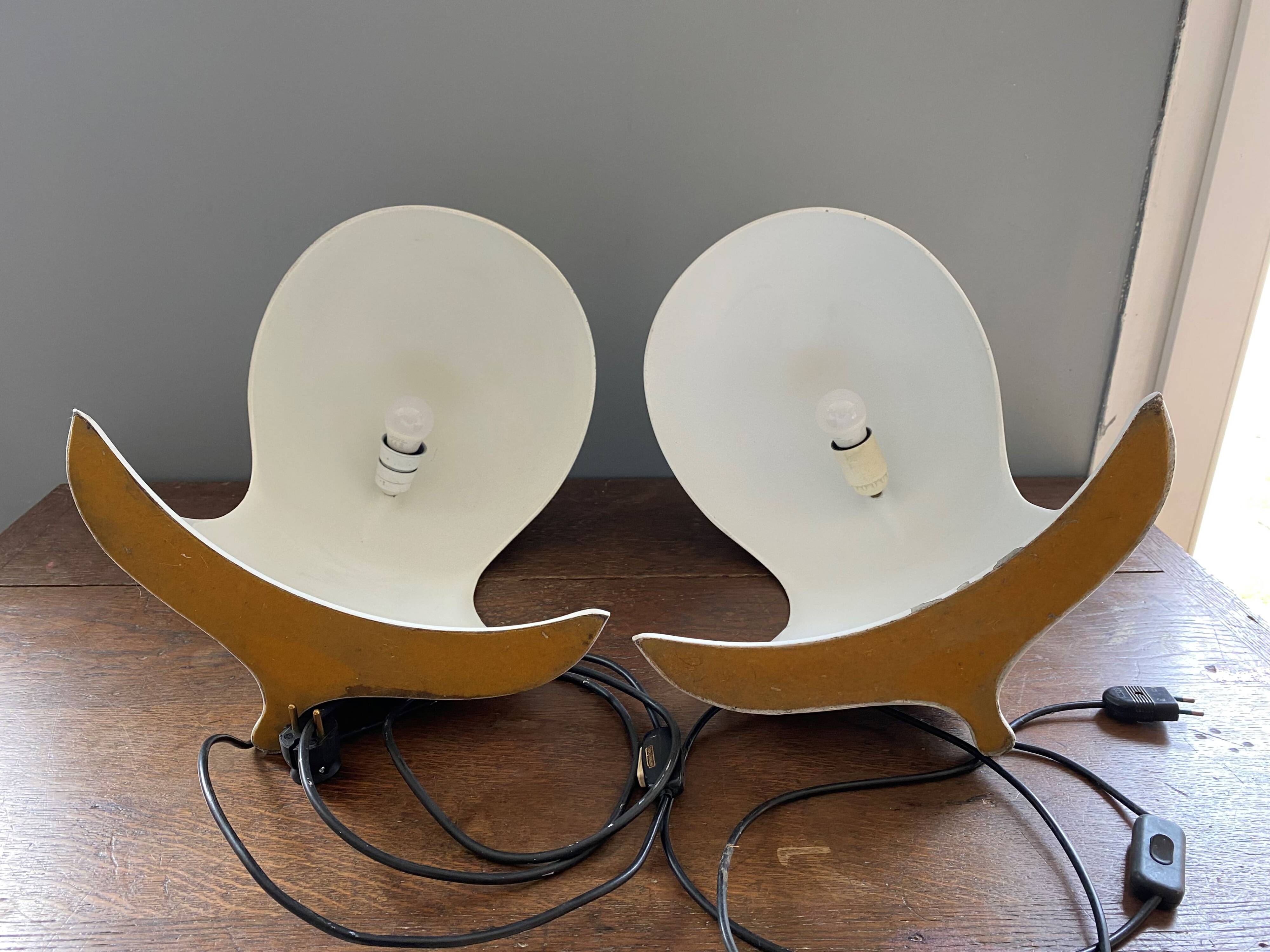 Pair of Dania lamps by Dario Tognon for Artemide vintage 1969
