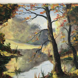 Oil on canvas autumn landscape
