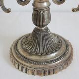 3-spoke candlestick in silver metal