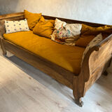Walnut boat sofa 1950