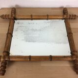 Ancient mirror with bamboo wood mercury 44x53cm