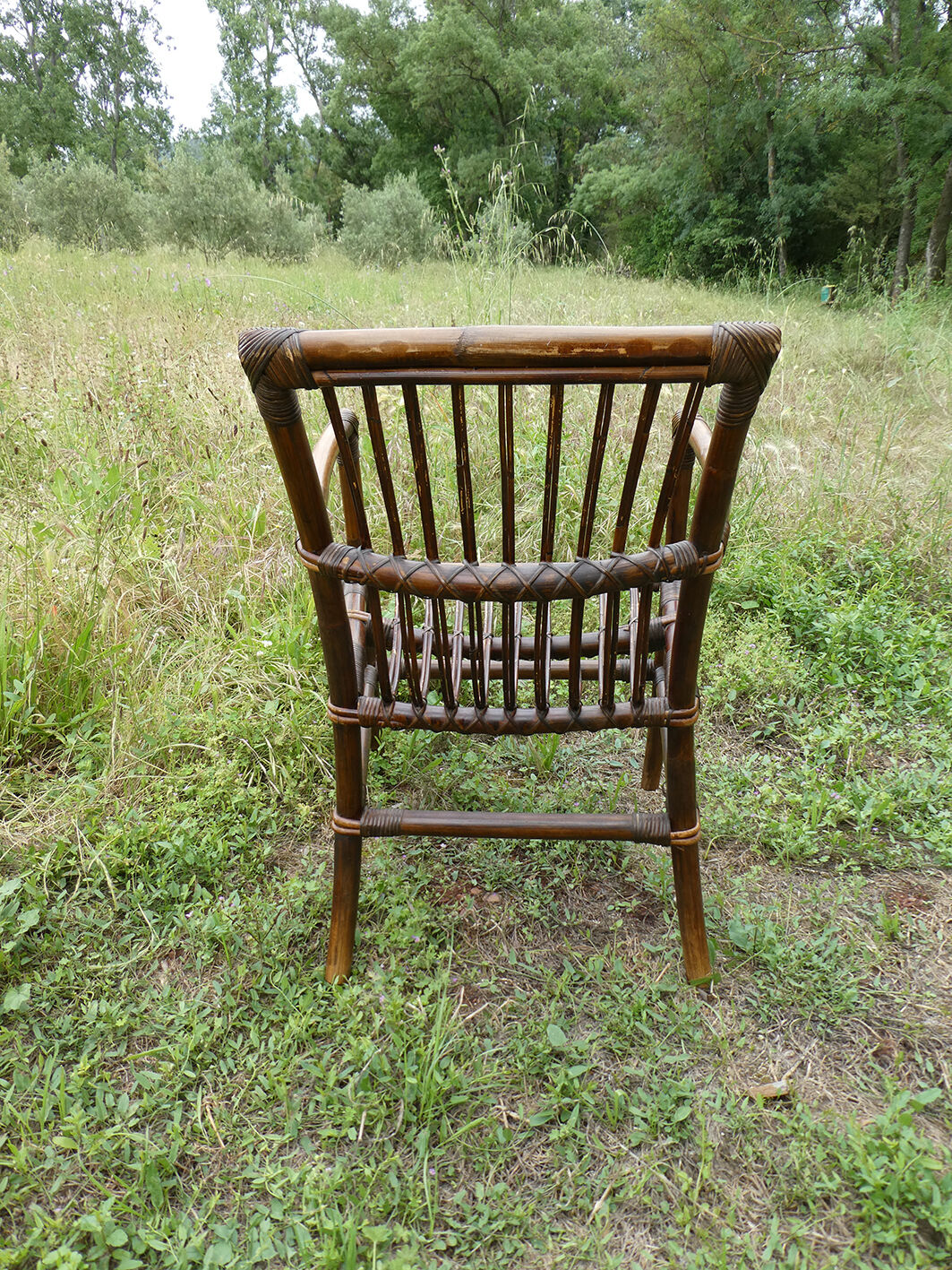Vintage rattan and bamboo chair