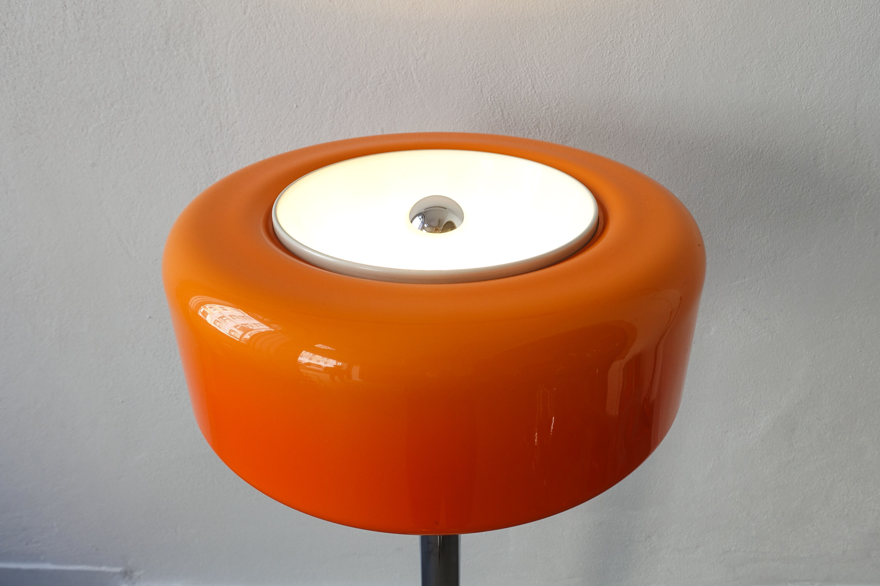 Floor Lamp Chrome and Orange, 1970's