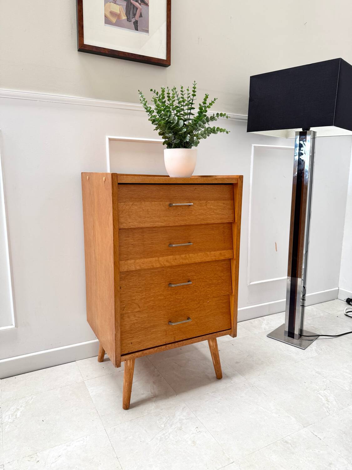 Vintage chiffonier with compass feet