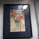 Old painting representing a bouquet of flowers