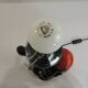Vintage 1970s statue lamp – Black figurine in Art Deco style, opal ball.