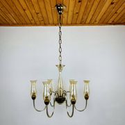 Vintage Murano glass chandelier in amber by De Majo, Italy, 1970s.