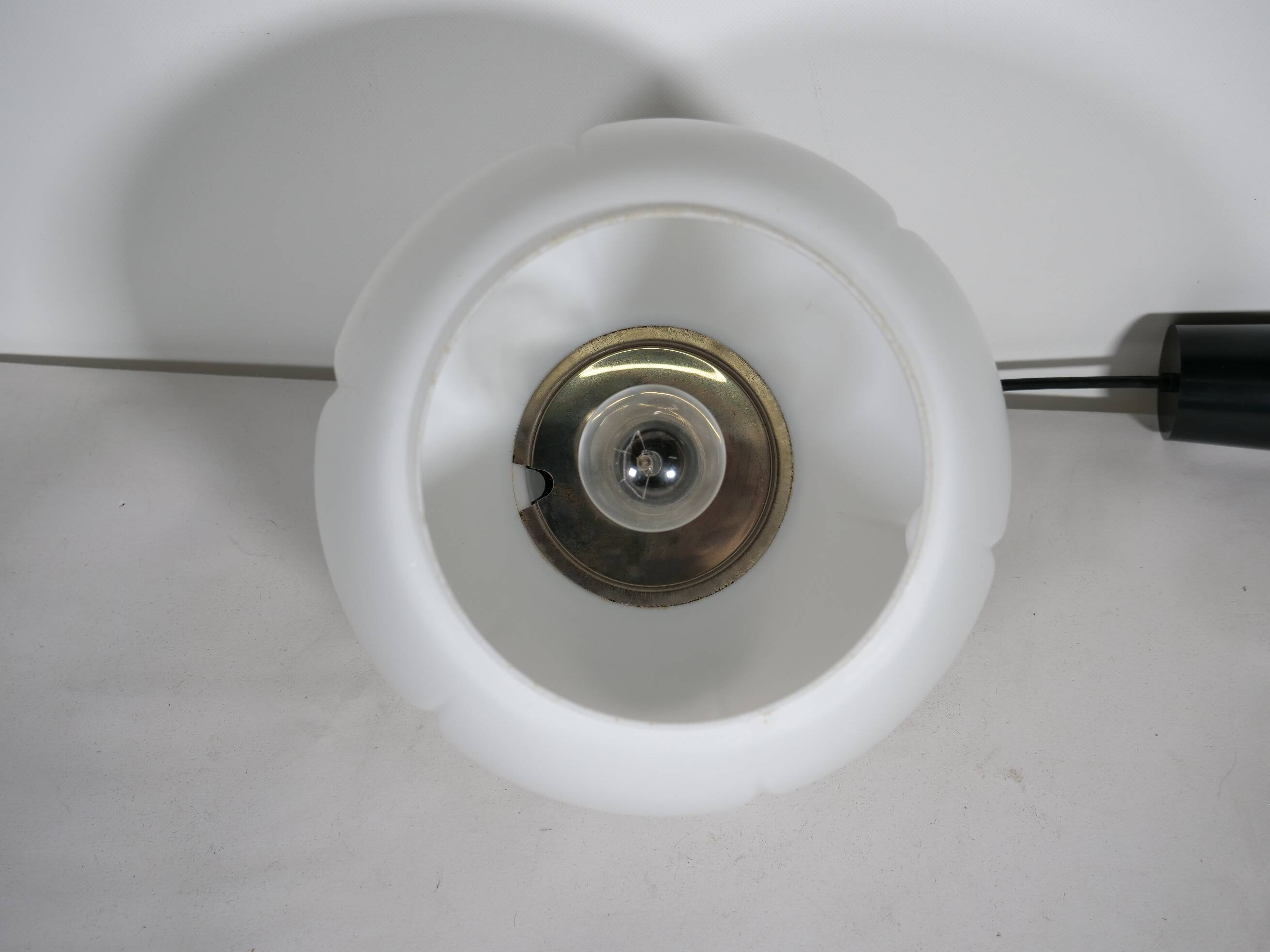 Ceiling Lamp Opal Glass 1970s Peill Putzler Design