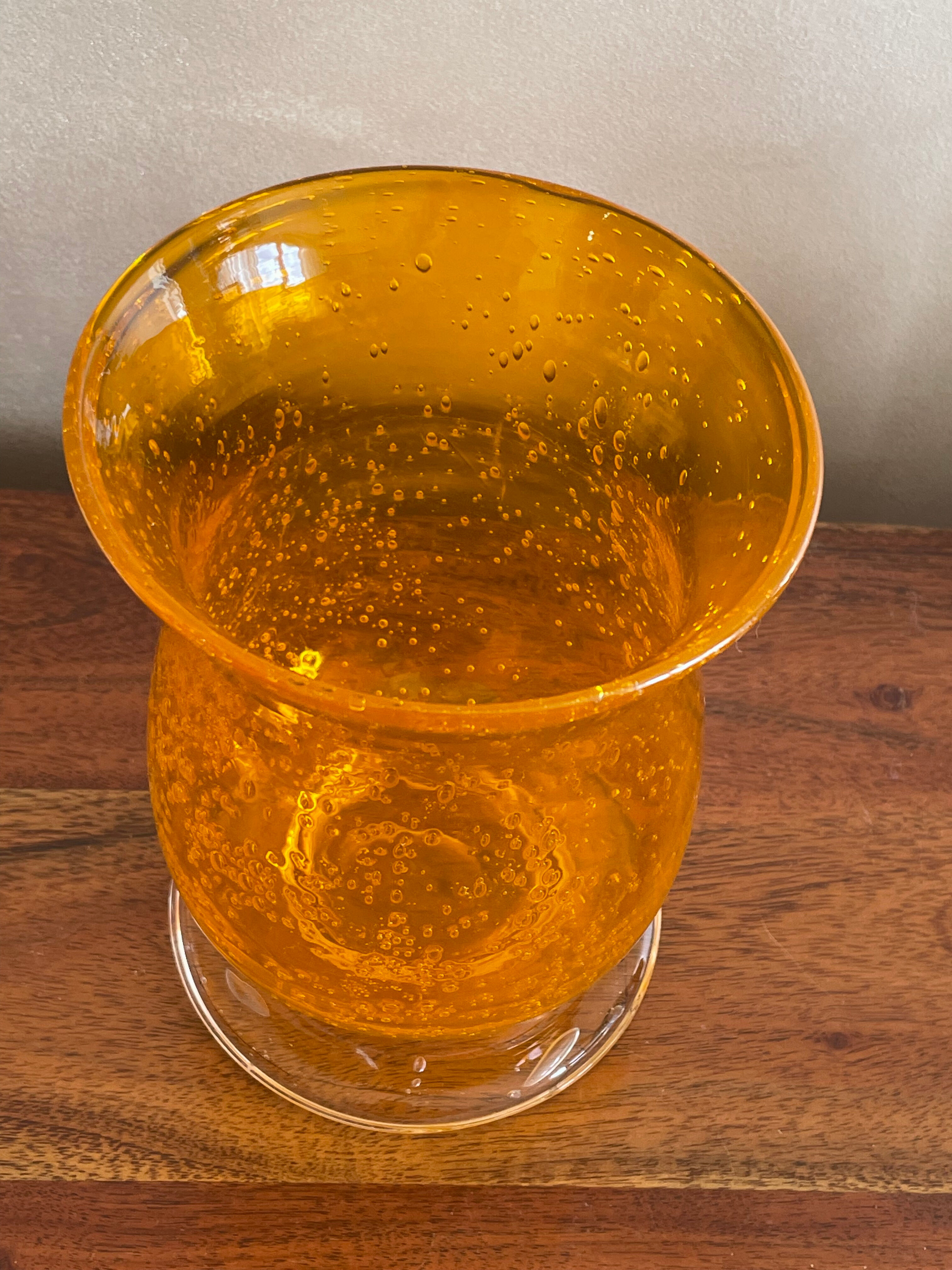 Orange Biot glass photophore