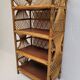 Vintage rattan bookcase shelf