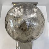 Applique murale années 70 chrome et verre fumé