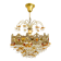 Exceptional vintage chandelier in Murano style crystal, orange, brass.