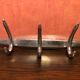 Old wall coat rack 3 patères doubles metal chrome design vintage