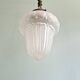Art Deco pendant light in transparent satin glass, 1920s-30s
