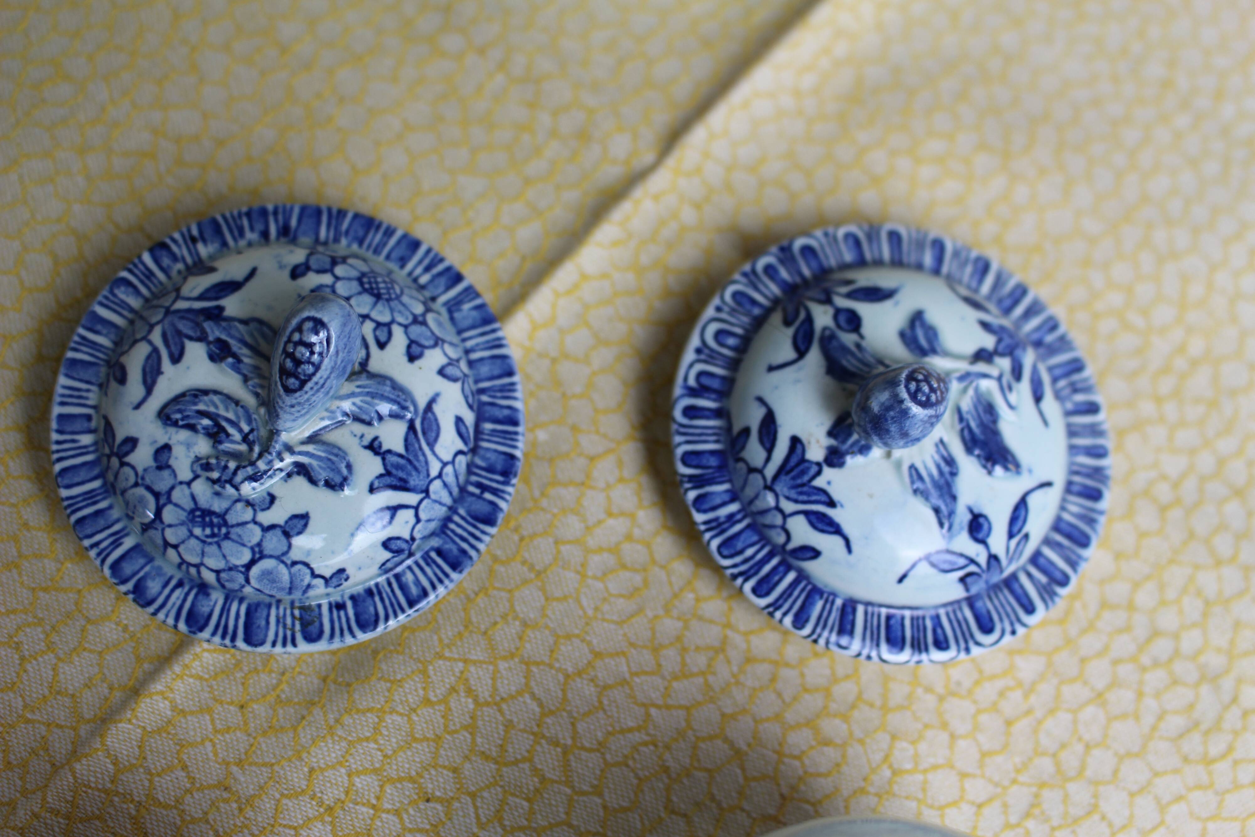 2 monogrammed "Gien" condiment jars