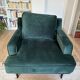 Set of 2 green velvet armchairs Camif