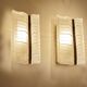 Pair of vintage 70s wall lights, chrome glass