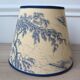 Jouy fabric lampshade, blue, tree pattern, leaves