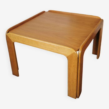 Square coffee table in light oak design 1970