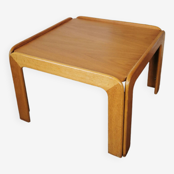 Table basse carré en chêne clair design 1970