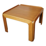 Square coffee table in light oak design 1970