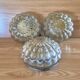 Set of 3 vintage amber moulded glass wall lights and ceiling lights.