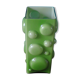Square vase with half-bubbles in apple green double-layered glass - Denmark 1975