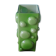 Square vase with half-bubbles in apple green double-layered glass - Denmark 1975