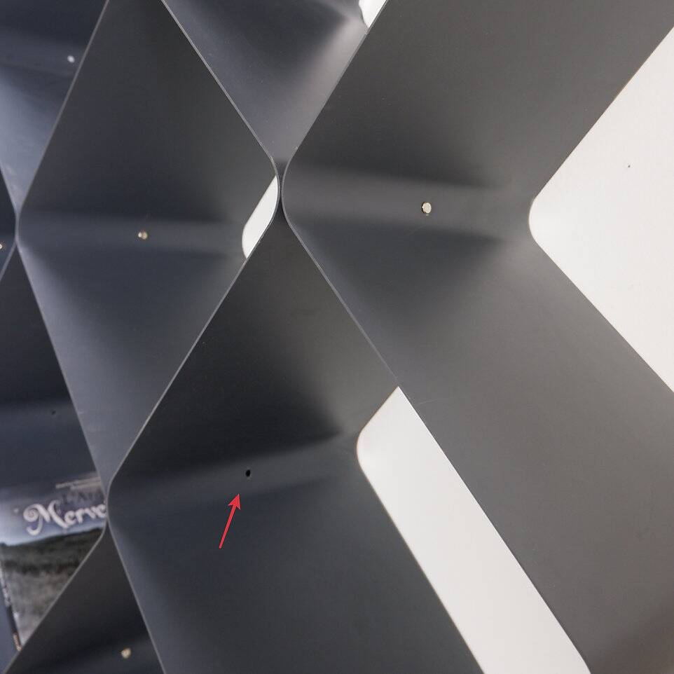 Honeycomb metal wall shelf