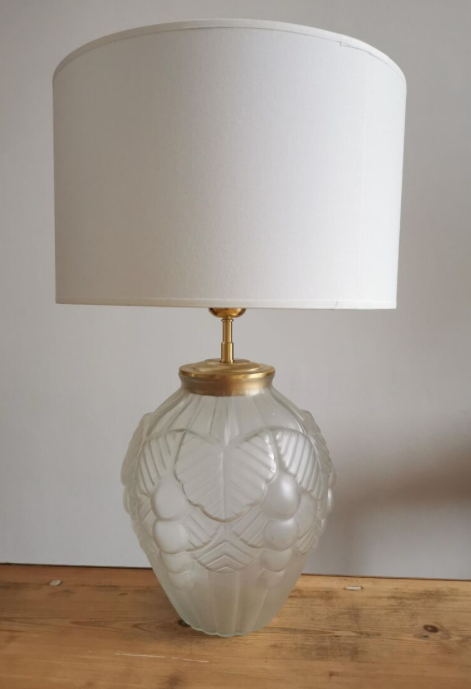 Pair of polished glass art deco lamp