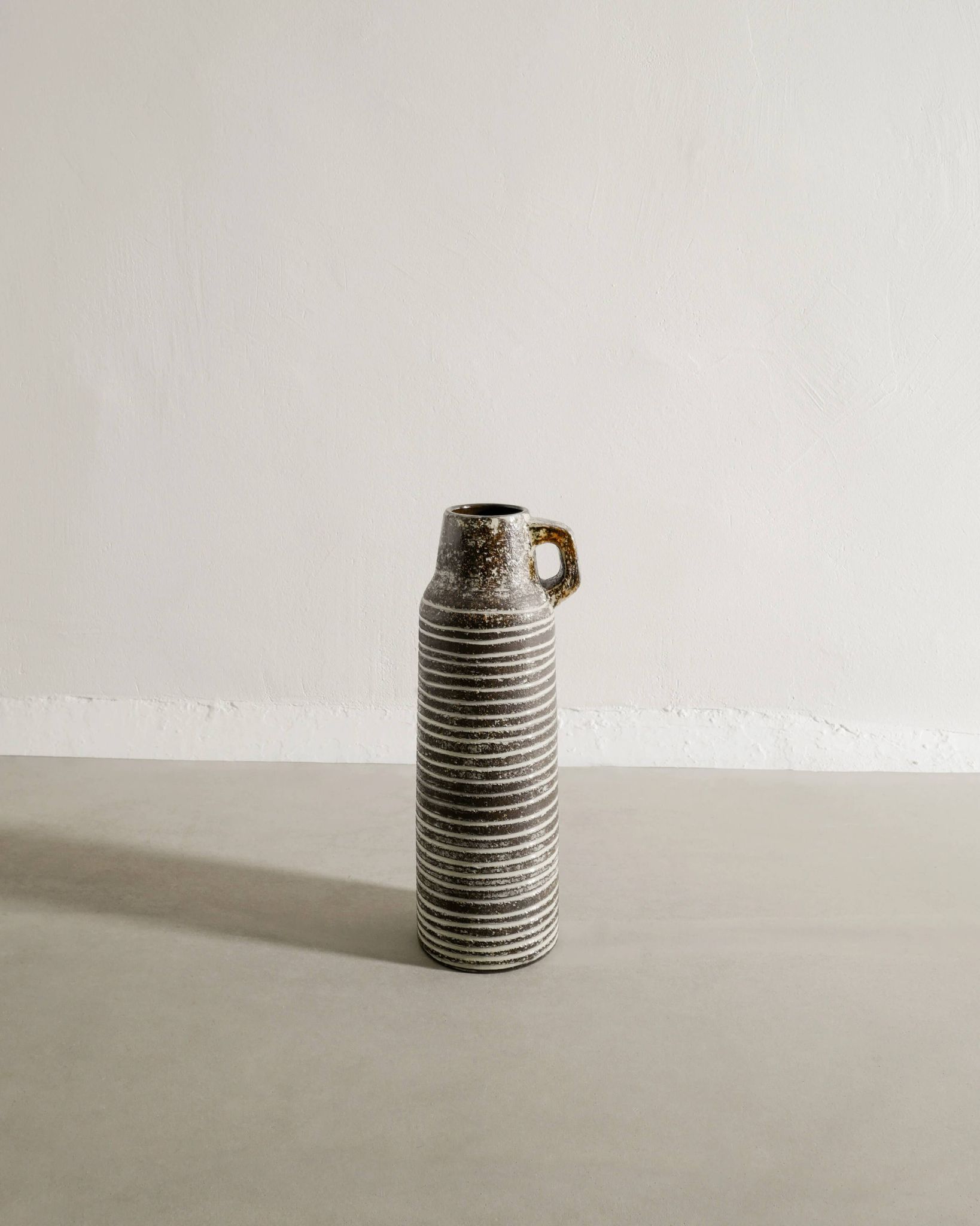 Vintage Swedish Mid Century Grey Ceramic Floorvase Ingrid Atterberg, 1950s