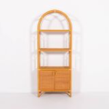 Armoire vintage en bambou et rotin, années 1980