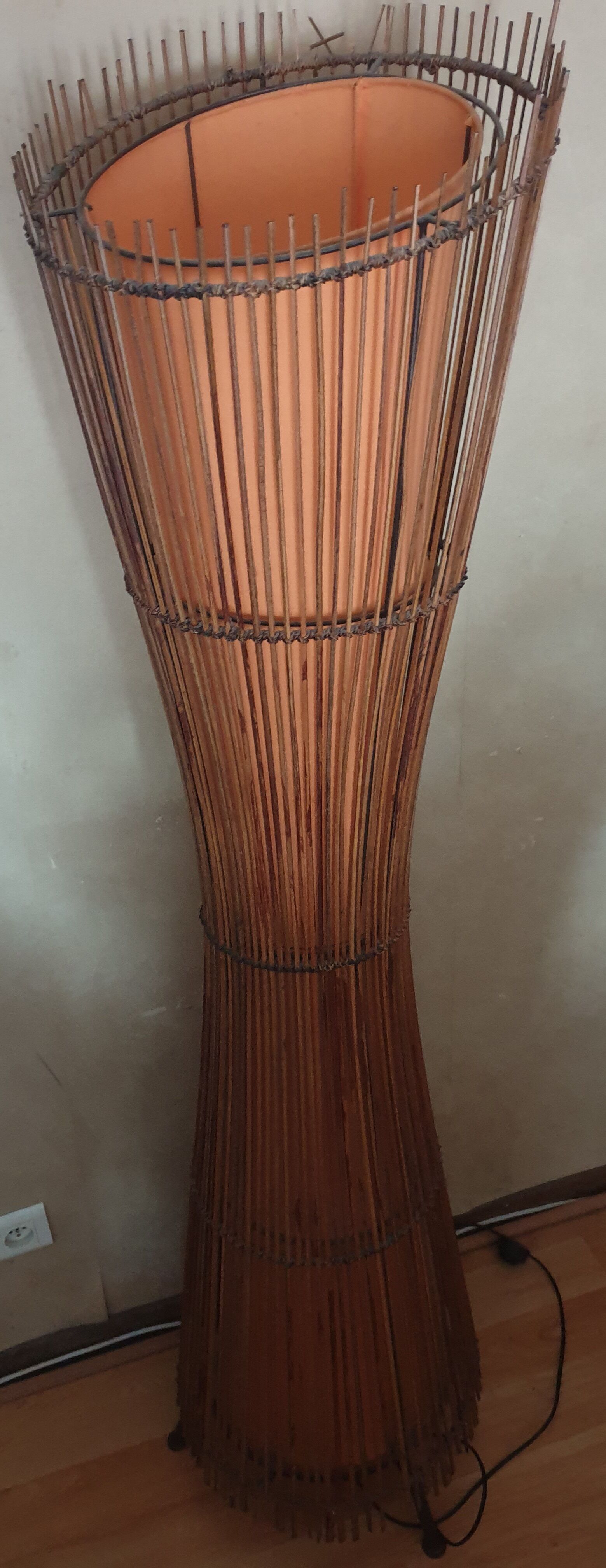 Floor lamp kobe bamboo slat 80s