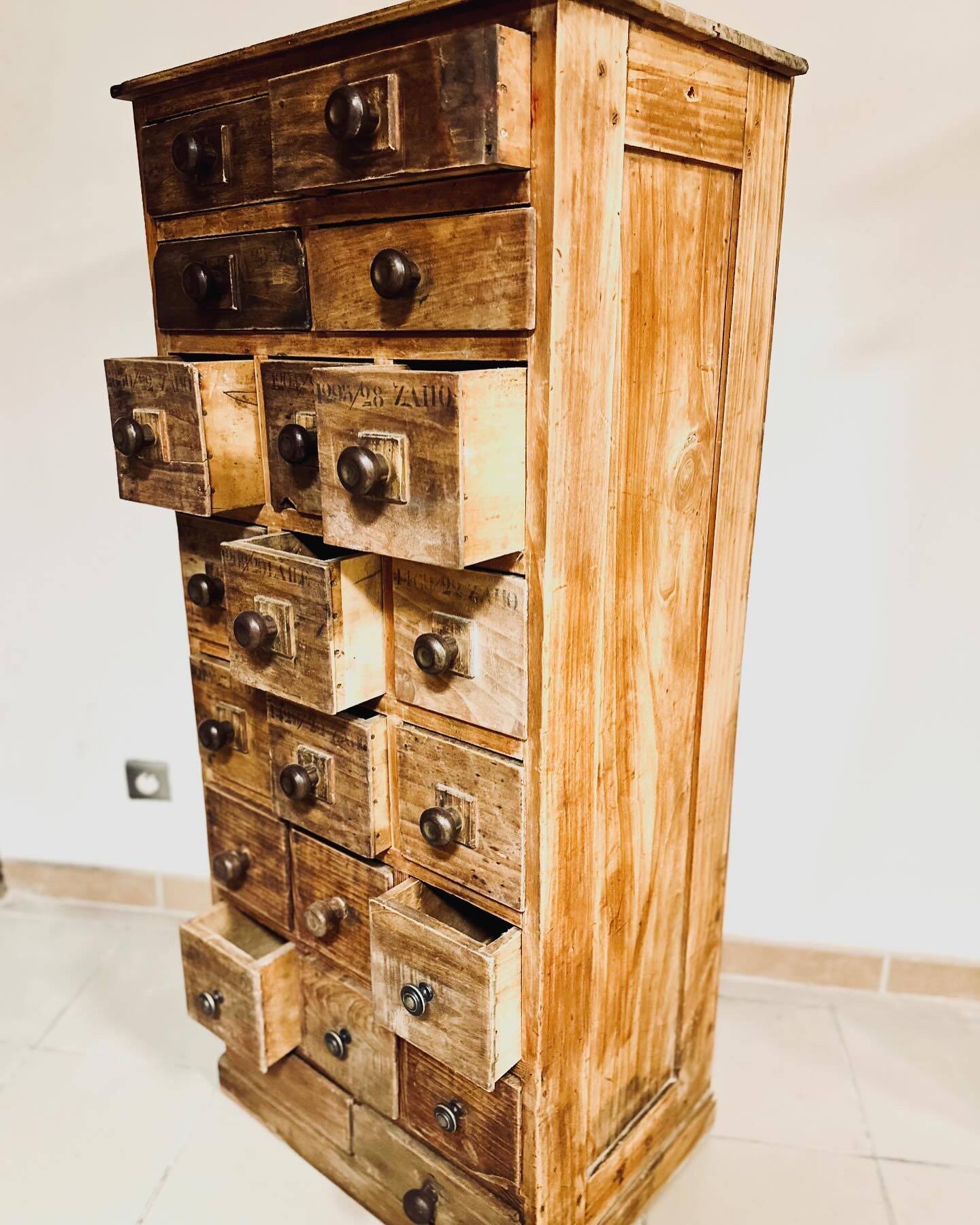Apothecary cabinet with 20 drawers