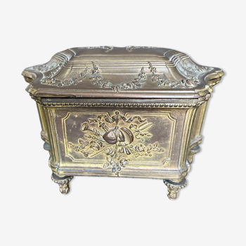 Gold metal jewelry box