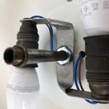 Set of two modernist brass metal sconces wall light, italy, 1950s