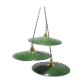 Trio of enamelled sheet metal suspensions