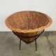 Vintage Rattan Point Basket / Plant Furniture, Netherlands 1960's