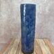 Large workshop vase in blue and green raku style, signed – 30 cm