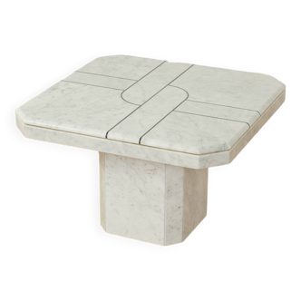 Table basse en marbre des années 1980