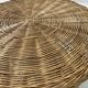 Table basse ronde vintage en rotin et osier