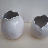 Set of two design white vases