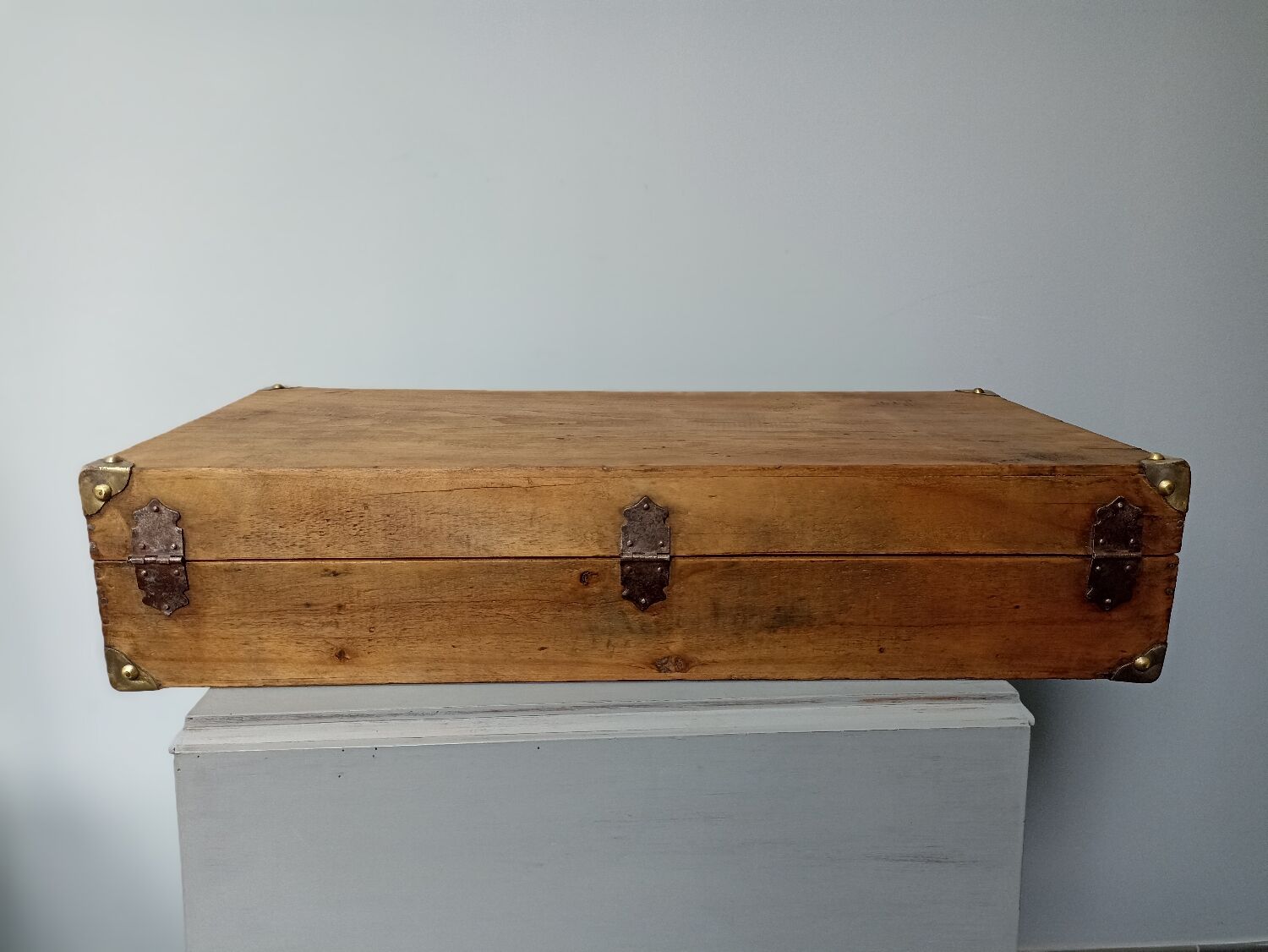 Antique wooden suitcase
