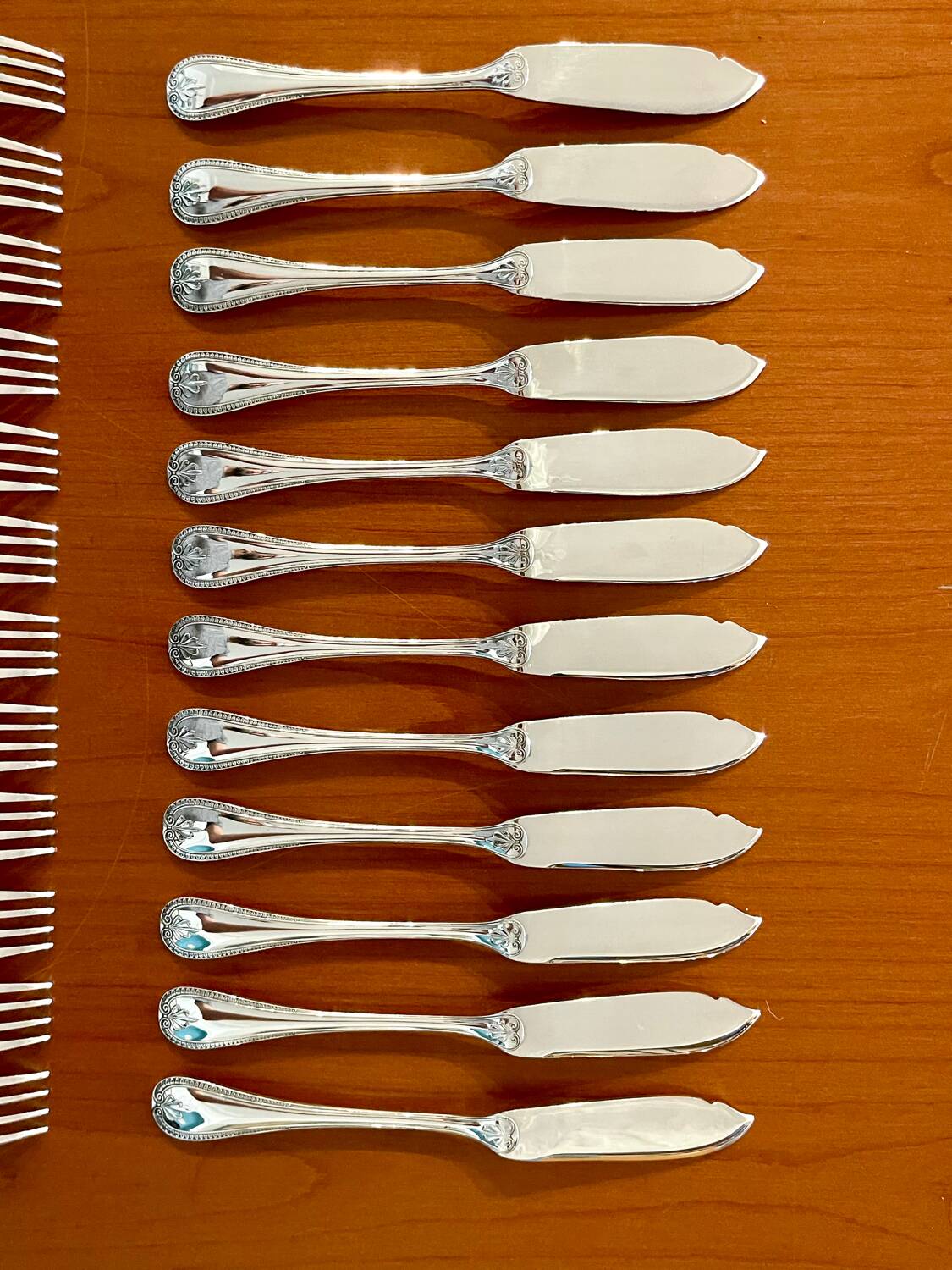 Christofle Malmaison, 12 fish cutlery sets, 24 pieces, new condition
