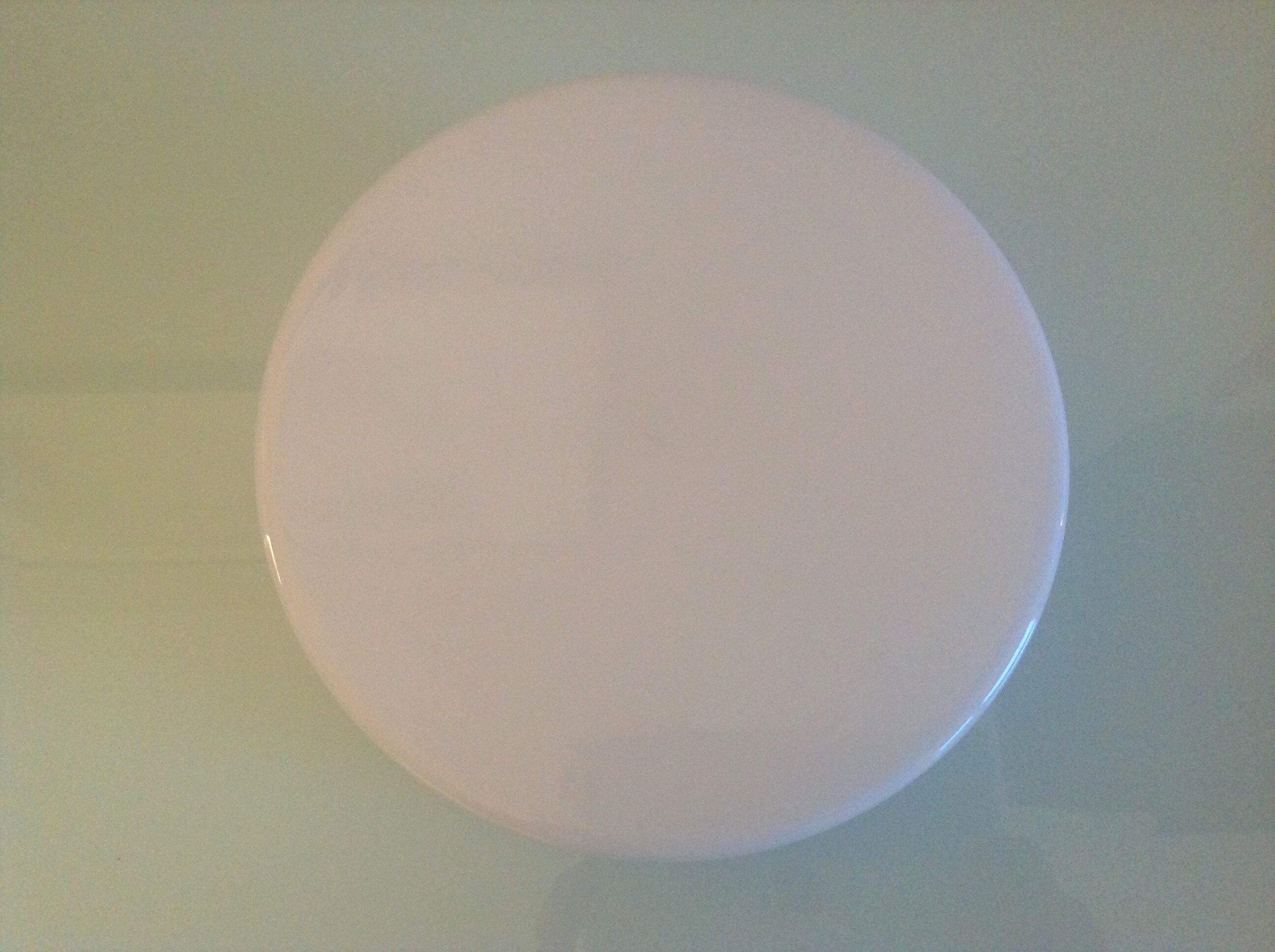 Round ceiling lamp in white opaline / vintage 60s-70s