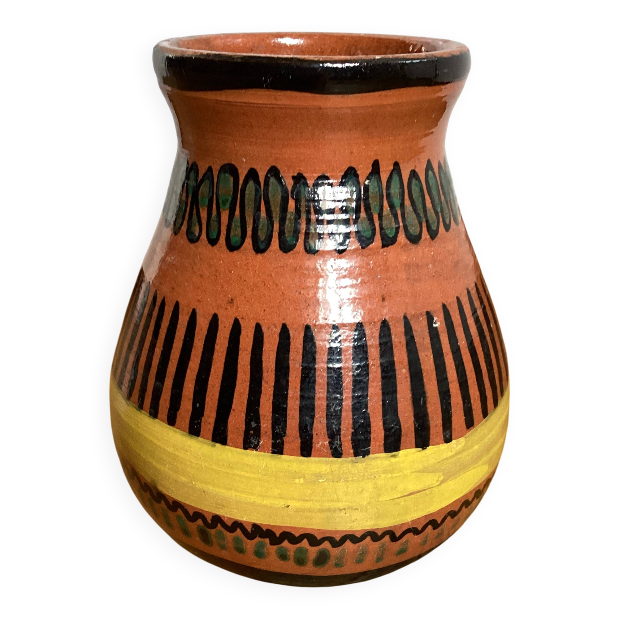 Vintage signed ceramic vase dimensions: height - 22 cm - diameter - 15 cm