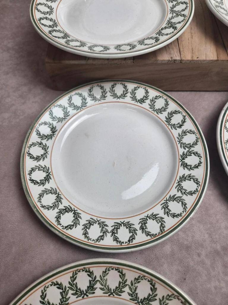 Set of 8 dessert plates Saint-Amand Hamage model Marceau – antique earthenware