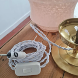 Table lamp in pink Clichy glass