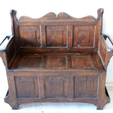 Antique Oak Bench With Storage