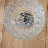Cut glass bowl on a metal stand / compote dish